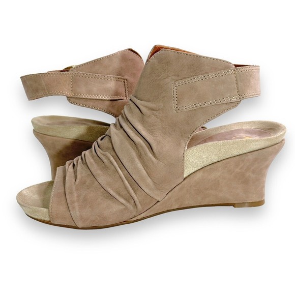 Earthies Wedge Sandal Heels Sz 10 Bonaire Too Leather Slouch Open Toe Sling Back - Picture 8 of 11